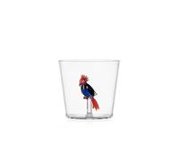 Ichendorf Milano - Tumbler de cacatúa rojo y azul, colección Talking Trees, 30 cl, vidrio borosilicato, hecho a mano