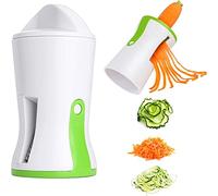 Ichigo Ichie Cortador en Espiral para Cortar Verduras, Espiralizador de Verduras, Rallador de Verduras, Cortador en Espiral Manual, Perfecto para Calabacines, Zanahorias y Pepinos (Blanco y Verde)