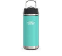 ICON SERIES BY THERMOS - Botella de agua de acero inoxidable para niños con popote giratorio, 18 onzas, espuma de mar
