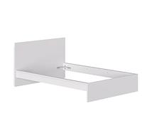 Iconico Home MIK, Estructura de Cama de Matrimonio con cabecero portaobjetos, Madera compuesta, Blanco, 160 x 200 cm