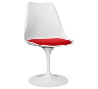 Iconik Interior Tulip Style Silla de comedor - Silla giratoria blanca - Tulipán rojo