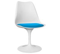 Iconik Interior Tulip Style Silla de comedor - Silla giratoria blanca - Tulipán Turquesa