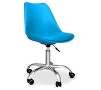 Iconik Interior Tulip Style Silla de oficina con ruedas - Silla de oficina giratoria - Tulipán Turquesa