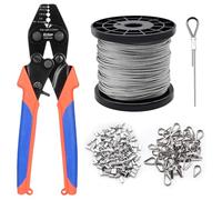 iCrimp CWR1522 - Juego de crimpadoras de cable de alambre con función de corte para 0,1 mm a 2,2 mm, crimpadora de manguitos de cable de alambre y 250 manguitos de aluminio y