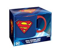 ICUP DC Comics - Taza de cerámica en relieve con logotipo de Superman de 18 onzas, producto oficial de Superman, artículos coleccionables