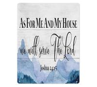 ICXLPMC Household Metal Tin Sign Blessed Is the House That Serves the Lord Wall-Art for Kitchen Dining Room 8 X 12 in
