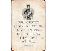 ICXLPMC Humorous Confucius Greatest Glory Proverb Metal Sign for Game Room Basement Shop Wall 8 X 12 in
