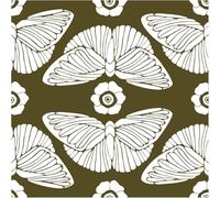 ICYEHAO Papel Pintado Autoadhesivo Verde,44 x 500cm Papel Pintado Flores y Mariposas Negro y Blanco Flores Plantas Vinilo Adhesivo para Muebles,Armarios,Libreria,Sala de Estar, Dormitorio,Cocina