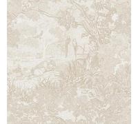 ICYEHAO Papel Pintado Bosque, 44 x 600 cm Papel Pintado Beige Animales Pájaros Arboles Flores Hojas Plantas Bohemio Vinilo Adhesivo para Muebles,Armarios,Libreria,Sala de Estar, Dormitorio,Baño