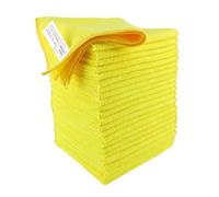 IDEA HOME Set 24 Paños Microfibra 230 g/m² 30x30 cm Amarillos, Bayetas Absorbentes Reutilizables para Limpieza