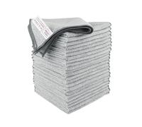 IDEA HOME Set 24 Paños Microfibra Grises 230 g/m² 30x30 cm, Bayetas Absorbentes Reutilizables para Limpieza