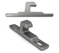 IdeaGenesis - Pack x2 Contracierre con Uña para Ventana Corredera de Aluminio | Enganche para Cierre Embutido | Repuesto Compatible para Ventanas y Puertas Correderas | Zamak Galvanizado
