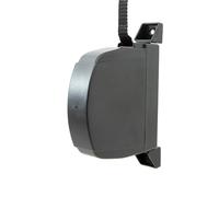IdeaGenesis - Recogedor plegable de persiana enrollable - Enrollador abatible con cinta para fijación en pared o marco ventana - Sistema universal resistente (Negro cinta negra, Cinta 14mm)