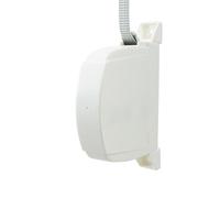 IdeaGenesis - Recogedor plegable de persiana enrollable - Enrollador abatible con cinta para fijación en pared o marco ventana - Sistema universal resistente (Blanco cinta pintas, Cinta 14mm)