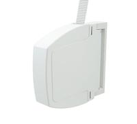 IdeaGenesis - Recogedor plegable de persiana enrollable - Enrollador abatible con cinta para fijación en pared o marco ventana - Sistema universal resistente (Marfil cinta pintas, Cinta 20mm)