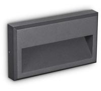 Ideal Lux 250854 FEBE, aplique de pared exterior LED, 6W/490lm, 3000K, IP65, color antracita
