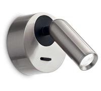 Ideal Lux 260631 BEAN, aplique de pared LED, 3,5W/220lm, 3000K, níquel