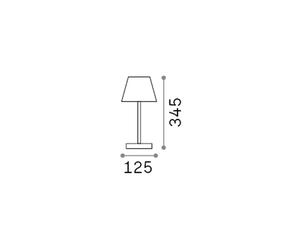 Ideal Lux 286723 LOLITA, lámpara de mesa LED para exteriores, V345mm, 2,8W, 200/70lm, 3000K, color blanco