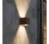 Ideal Lux Aplique de exterior Atom, marrón, 10 cm, metal
