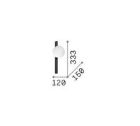 Ideal Lux aplique de pared Binomio negro, 1 luz, metal, cristal