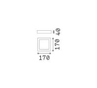 Ideal Lux Aplique de pared LED Universal, blanco, aluminio, 17x17 cm