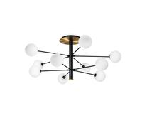 IDEAL LUX Cosmopolitan negro/latón, 10 luces, Ø 124