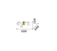 Ideal Lux lámpara de techo Hermes color latón 60 cm 3 luces de cristal