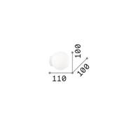 Ideal Lux Mapa aplique de pared, Ø 10 cm, cristal opal, blanco, globo
