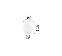 Ideal Lux Mapa lámpara de mesa, Ø 10 cm, vidrio opalino, blanco, globo