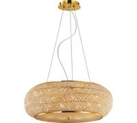 Pasha 'Suspensión Contemporánea Metal-Cristal Gold 10 Luces E14