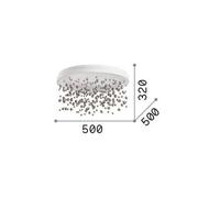 Ideal Lux Plafón LED Armony cristal metálico blanco, Ø 50 cm