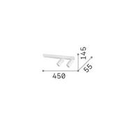 Ideal Lux Profilo downlight de techo, blanco, 2 luces, metal