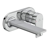 Ideal Standard A6578AA Tesi - Grifo de pared para lavabo (montaje en pared, con cañón, ahorro de agua, cromado)