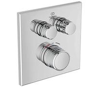 Ideal Standard A7302AA Ceratherm Navigo - Termostato de Ducha Empotrado, 2 Puntos de extracción, termostato de Ducha, termostato de Ducha, Bloqueo de Temperatura a 40 °C, Cromado