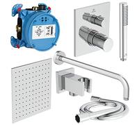 Ideal Standard Ceratherm conjunto de ducha empotrado con termostato con rociador con efecto lluvia cromo A7572AA