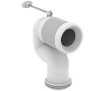 Ideal Standard Accesorio de conexión universal para inodoro, curva de 90 grados, extensión de tubo de descarga para inodoro con salida vertical, longitud ajustable, acabado neutro