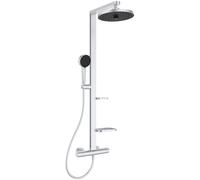 Ideal Standard Conjunto de ducha Alu+ BD583SI a pared, con termostato, rociador efecto lluvia cromo