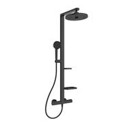 Ideal Standard ALU+ - Conjunto de ducha con termostato, diámetro 26 cm, 2 chorros, negro seda BD583XG