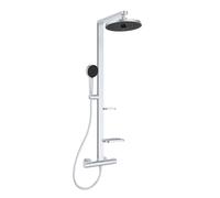 Ideal Standard ALU+ - Conjunto de ducha con termostato, diámetro 26 cm, 2 chorros, plata BD583SI