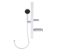 Ideal Standard ALU+ - Conjunto de ducha, flexo y barra, 2 chorros, plata BD586SI