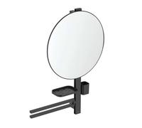 Ideal Standard ALU+ - Espejo con toallero, estante y vaso para cepillos y pasta de dientes, negro seda BD587XG