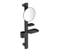 Ideal Standard ALU+ - Espejo cosmético con estante y vaso para cepillos y pasta de dientes, negro seda BD589XG