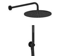 Ideal Standard BD825AA Idealrain - Juego completo de grifería para ducha, ducha de lluvia, cabezal de ducha, alcachofa de mano, ahorro de agua, color negro (Silk Black)