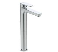 Ideal Standard Cerafine O Nuovo Grifo lavabo, altura caño 247 mm, 3,8l/min, con desagüe, FirmaFlow, tecnología BlueStart - Cromo (48x184,5x292mm)