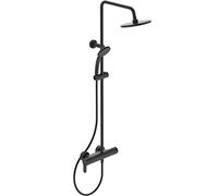 Ideal Standard Cerafine conjunto de ducha a pared con rociador con efecto lluvia negro BC750XG