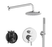 Ideal Standard CeraLine - Conjunto de ducha con grifo empotrado, con cuerpo de montaje, diámetro 20 cm, cromo BD192AA