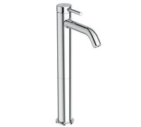 Ideal Standard BD762AA Ceraline Nuovo - Grifo de lavabo sin desagüe, base extendida, grifo de baño con caño, grifo mezclador para lavabo, ahorro de agua, BlueStart, cromado