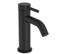 Ideal Standard - Ceraline, grifo monomando baño, grifo lavabo con cartucho FirmaFlow, sistema BlueStart, Easyfix, desagüe Click-Clack, negro seda