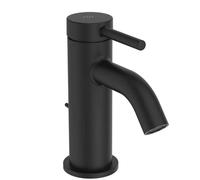 Ideal Standard BD845XG Ceraline Nuovo - Grifo de lavabo con desagüe, grifo de baño con caño para lavabo, ahorro de agua, color negro (Silk Black)