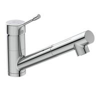 Ideal Standard Ceralook BC294AA - Grifo mezclador de apoyo sobre fregadero, caño bajo, orientable y extraíble, alcachofa de 1 función, cromado